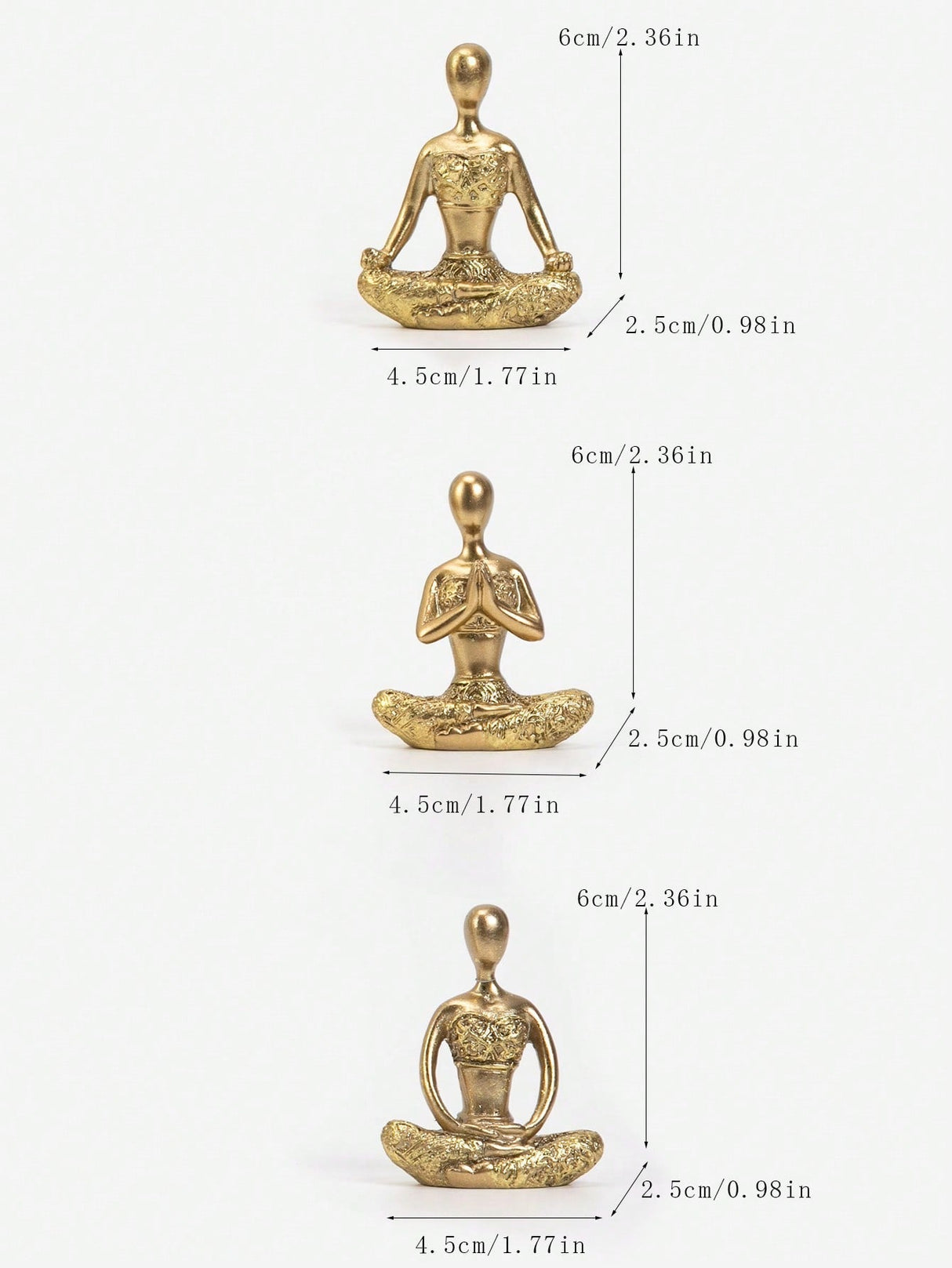 Buy SHEIN Set Of 3 Yoga Girl Figurine Miniature Ornament in Pakistan