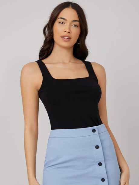 Buy Shein Basics Square Neck Solid Tank Top in Pakistan