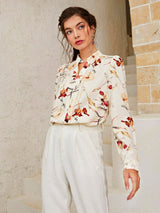 Buy SHEIN Floral Print Notch Neck Blouse in Pakistan