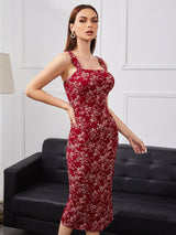 Buy Shein Floral Print Split Hem Cami Dress in Pakistan