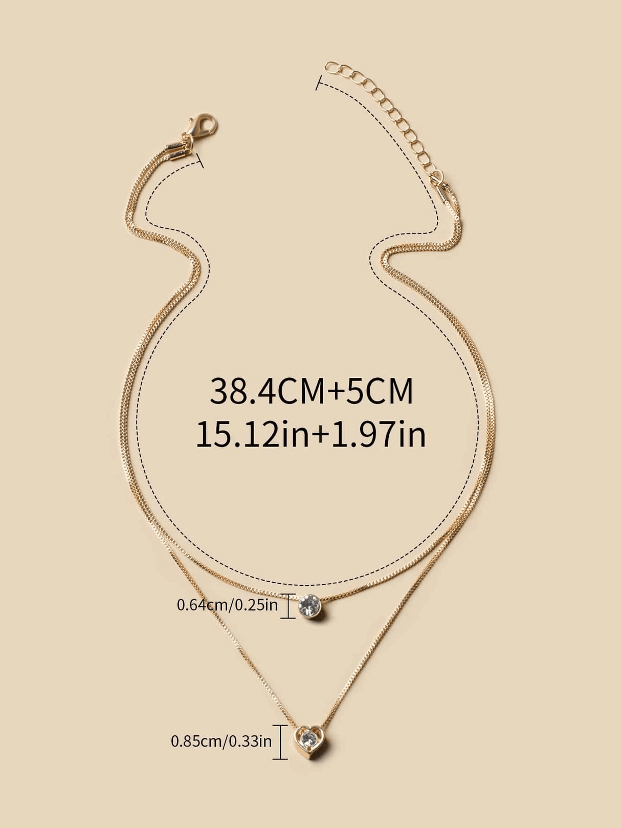 Buy Shein Heart Charm Layered Necklace in Pakistan