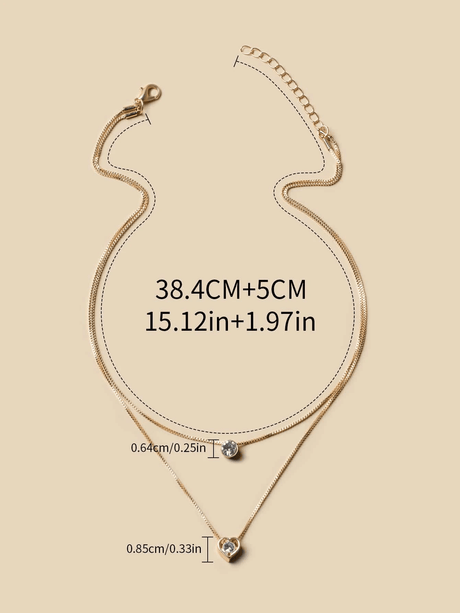 Buy Shein Heart Charm Layered Necklace in Pakistan