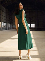 Buy Shein Mock Neck Shoulder Pad Dress in Pakistan