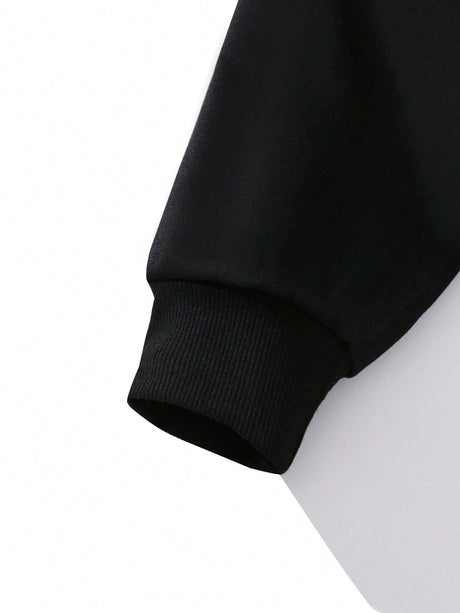 Buy SHEIN Slogan Graphic Kangaroo Pocket Drop Shoulder Drawstring Hoodie in Pakistan