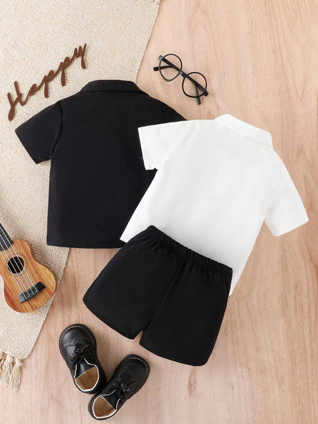 Buy SHEIN Souflis Baby Boy Bow Front Shirt & Shorts & Tee in Pakistan