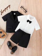 Buy SHEIN Souflis Baby Boy Bow Front Shirt & Shorts & Tee in Pakistan
