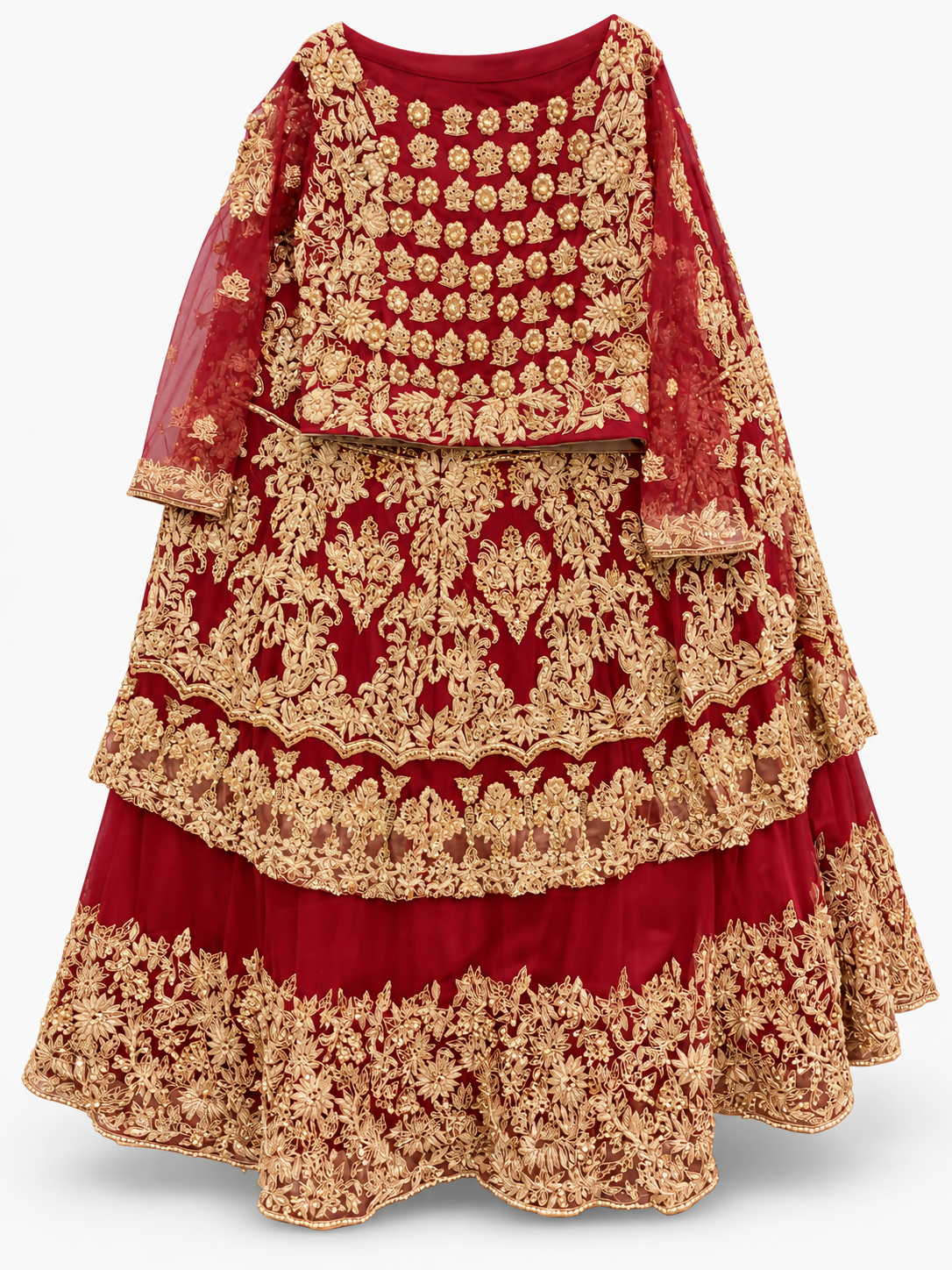 Maroon Bridal Lehanga | Women Bridals | Small | Worn Once