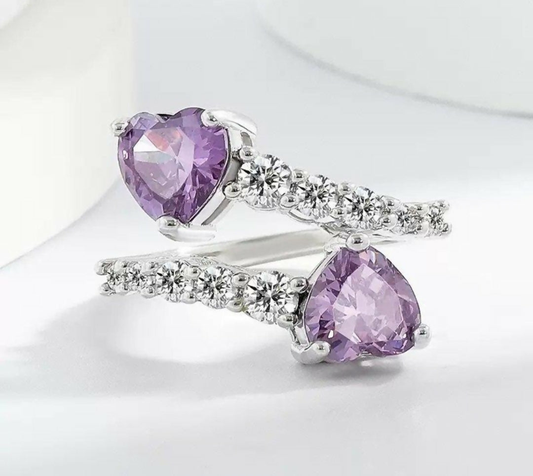 Round Heart Stone Ring Adjustable-00822 | Women Jewelry | Rings | Brand New