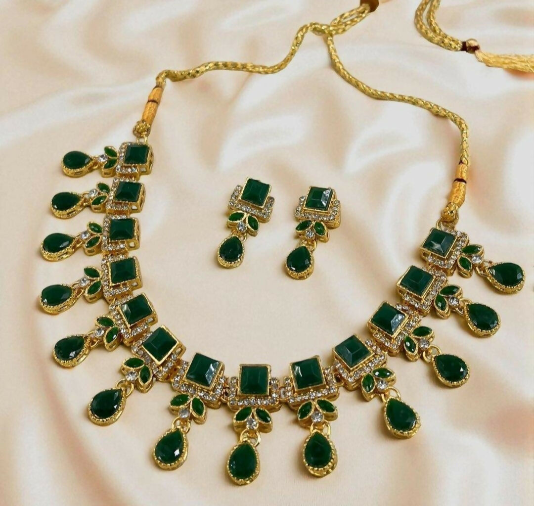 Square Tear Drop Necklace Set-00017 | Women Jewelry | Wedding Jewelry & Sets | Brand New