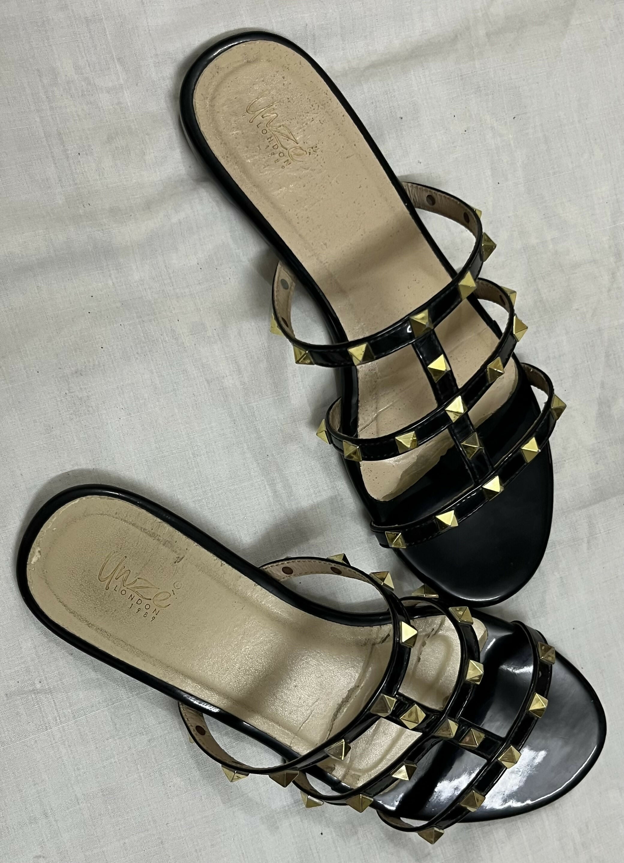 Unze London | Black Flats | Women Shoes | Size:38 | Preloved