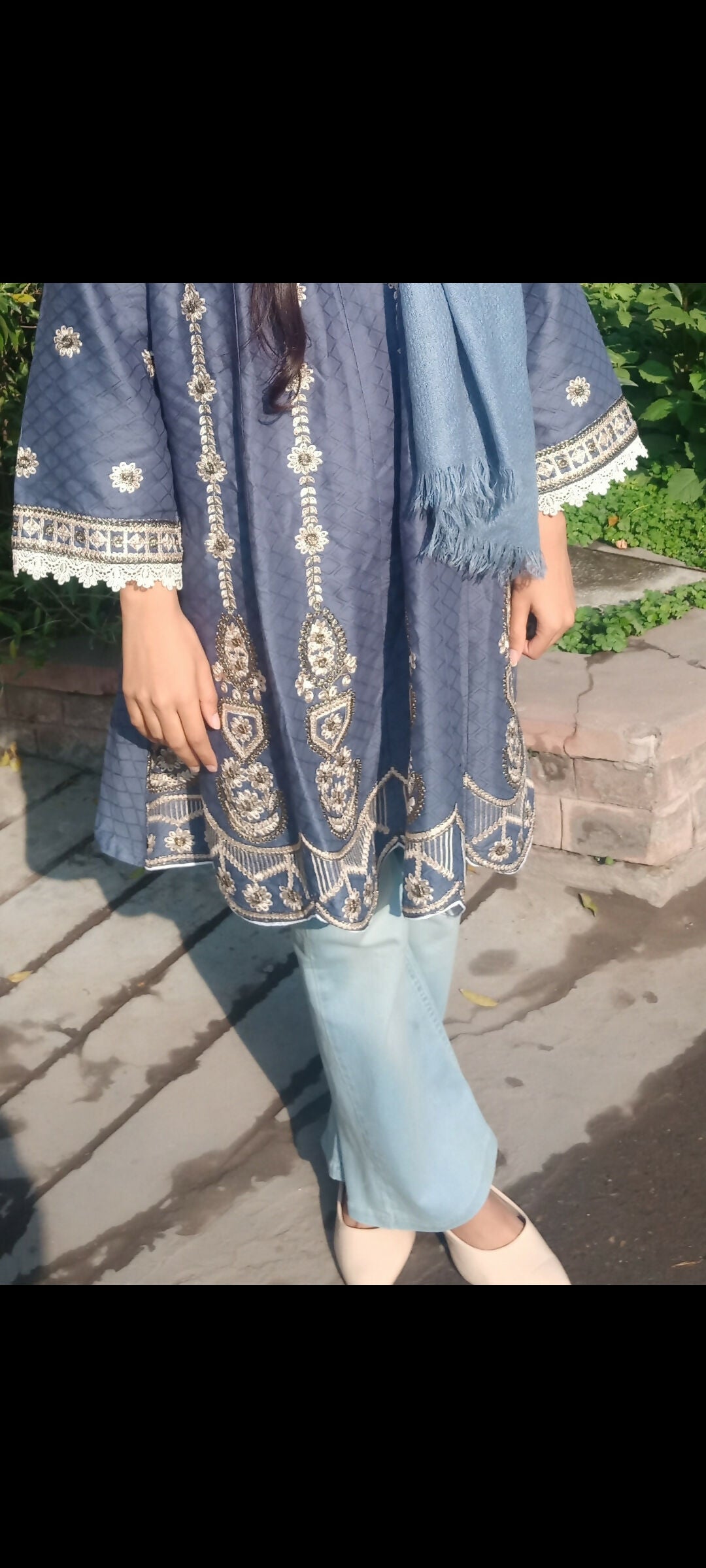 Embroidered Frock | Women Frocks & Maxis | Medium | Preloved