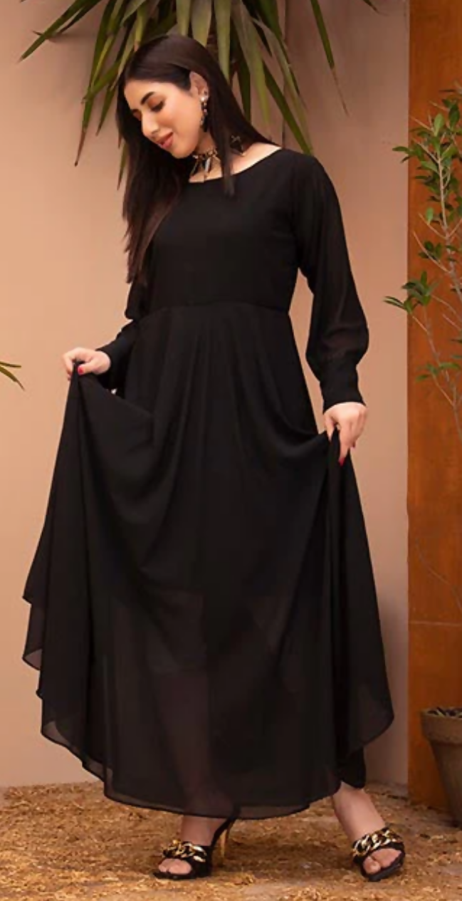 Long Chiffon Frock | Women Frocks & Maxis | Medium | New