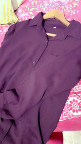 Plum Coord Set | Women Tops & Shirts | Small | Preloved