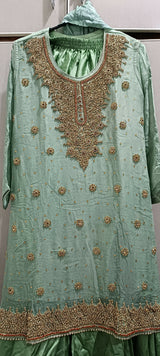 Chiffon Silk Sharara | Women Locally Made Formals | Small | Worn Once