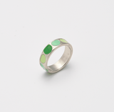 Hearts Silver Ring Band | Women Jewerly | Rings | Green | Size: 7 & 8 | Brand New