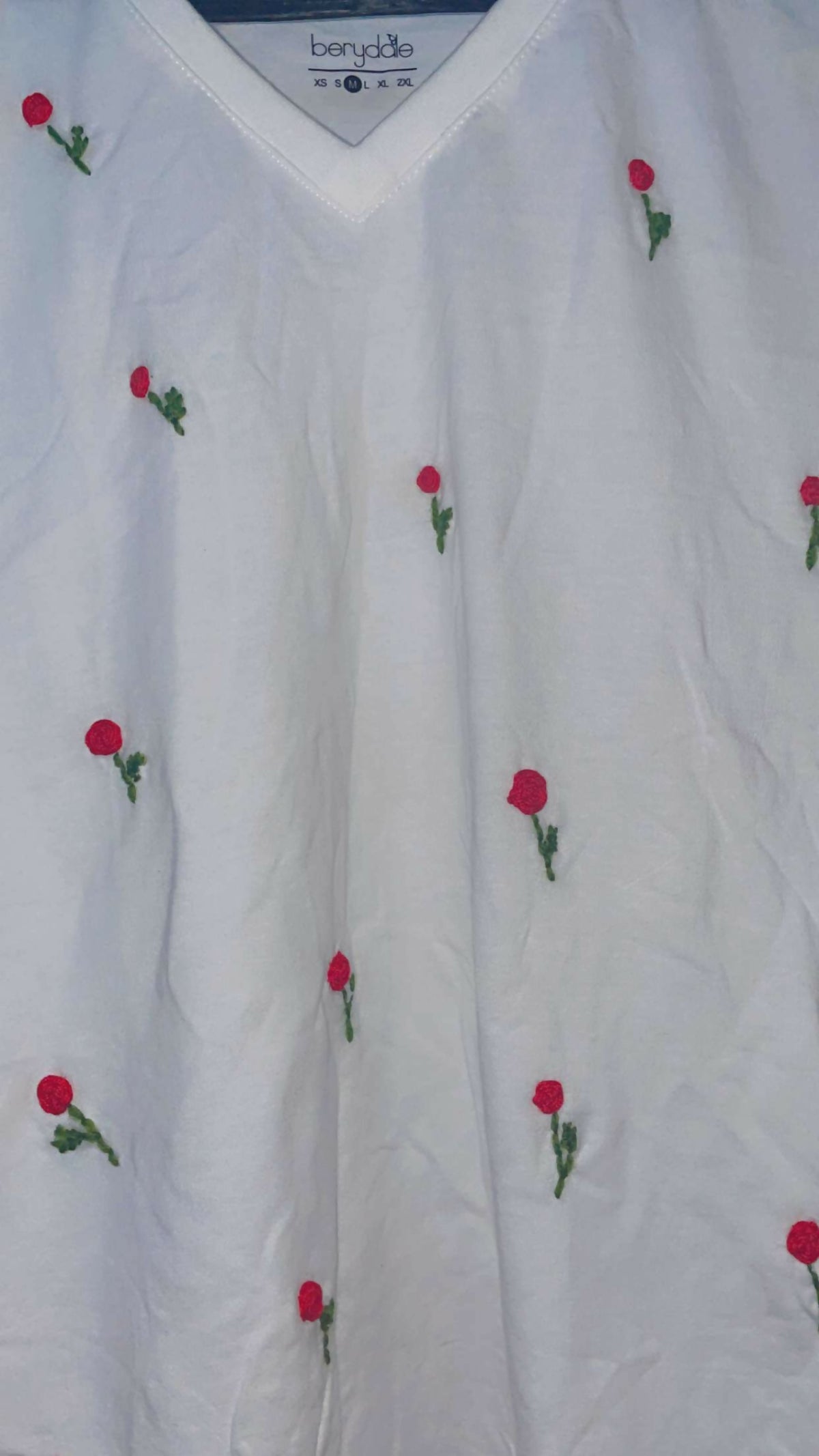 Embroidered T-Shirt | Women Tops & Shirts | White | Medium | New