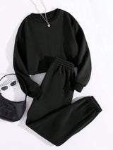 Buy SHEIN Thermal Lined Solid Sweatshirt With Joggers in Pakistan