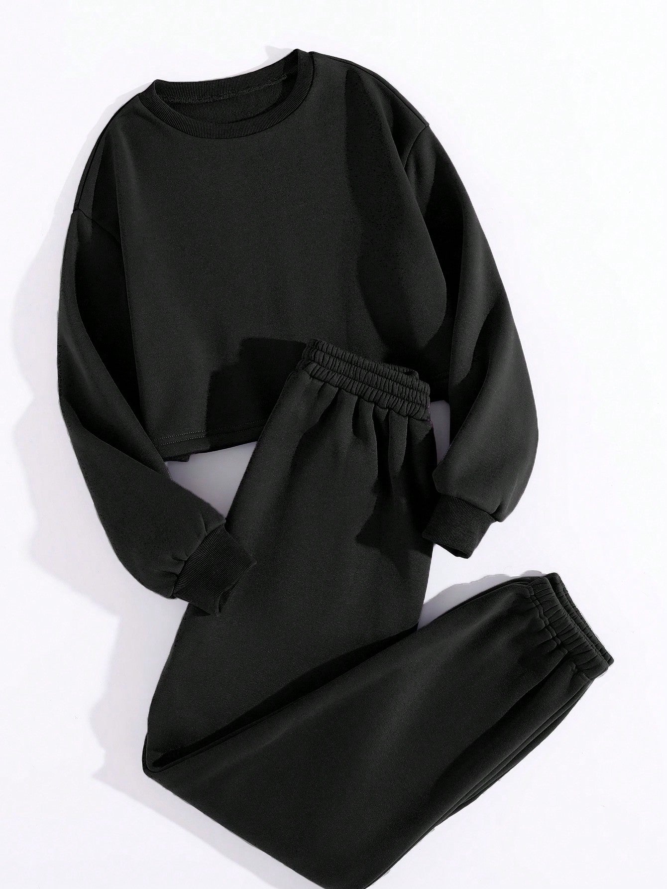Buy SHEIN Thermal Lined Solid Sweatshirt With Joggers in Pakistan