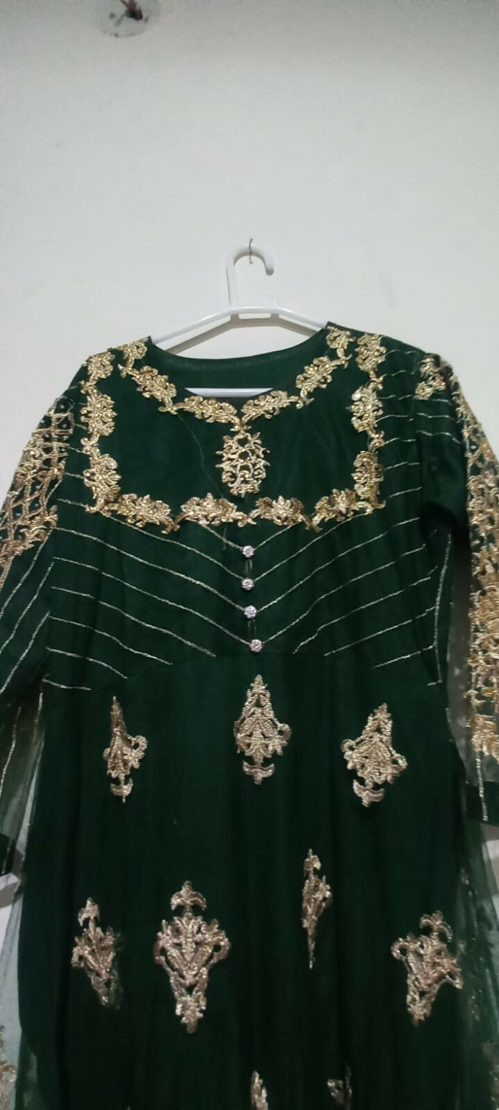 Net Embroidered Maxi | Women Frocks & Maxis | Green | Medium | Worn Once