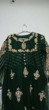 Net Embroidered Maxi | Women Frocks & Maxis | Green | Medium | Worn Once