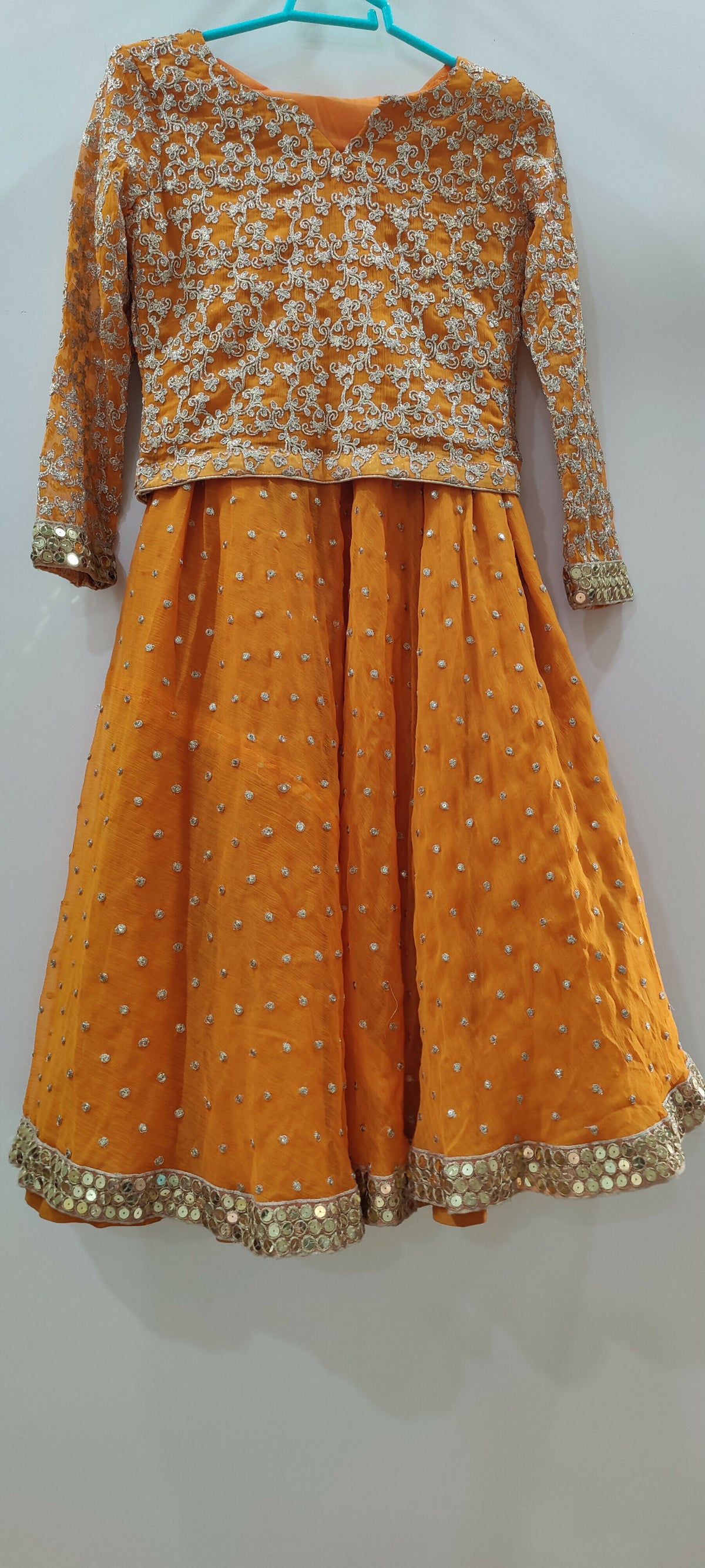 Elegant Sharara | Women Locally Made Formals | Ghararas, Shararas & Lehngas | Orange | Small | Worn Once