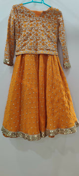 Elegant Sharara | Women Locally Made Formals | Ghararas, Shararas & Lehngas | Orange | Small | Worn Once