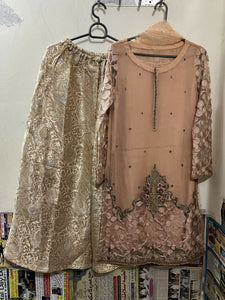 Nishat | Peach 4-PC Formal Suit | Women Branded Formals | Worn Once