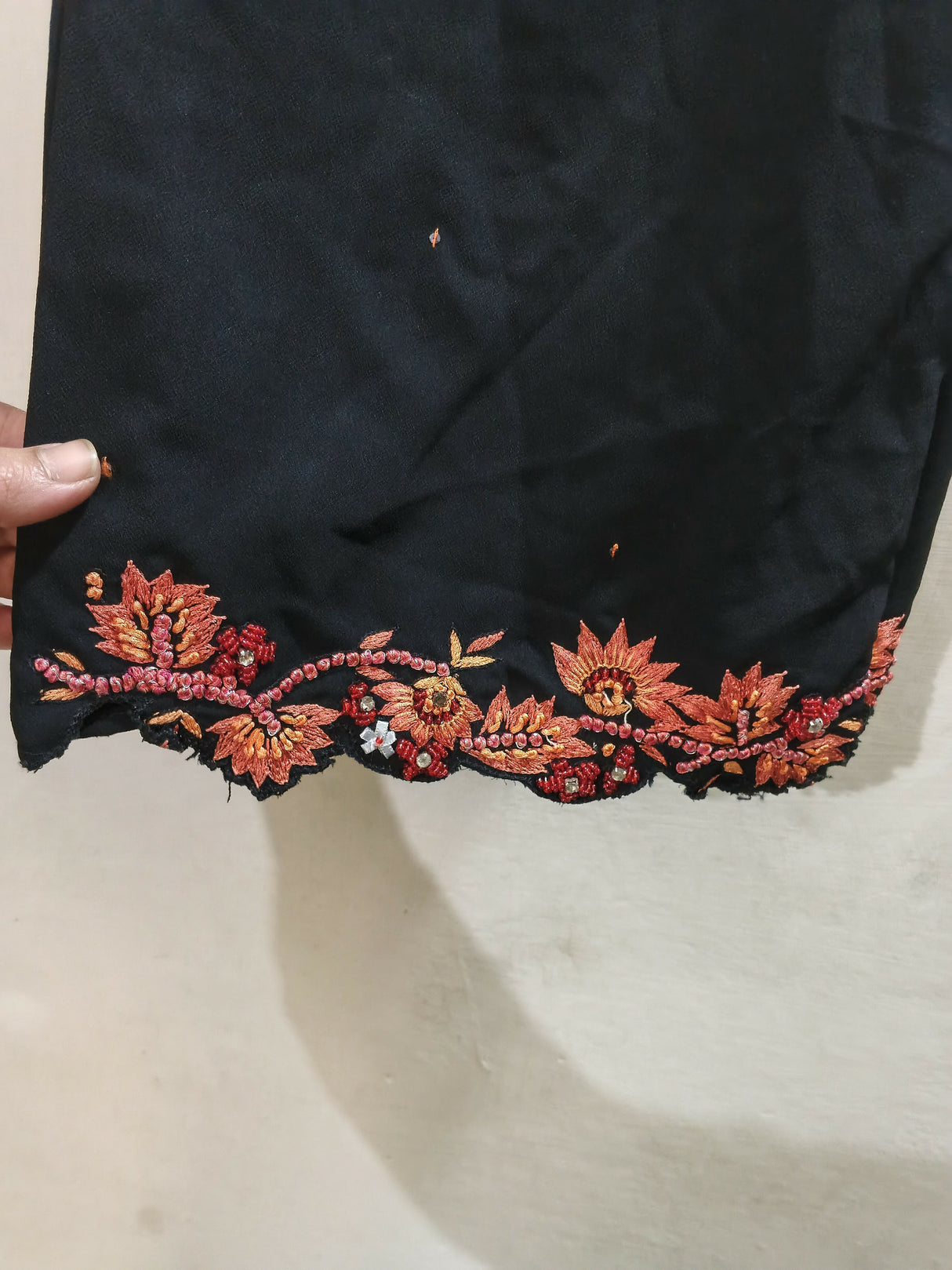 Elegant Black Embroidered Dress | Women Locally Made Kurta | Medium | Worn Once