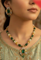 Rectangle Flower Drop Mala Set-00073 | Women Jewelry | Wedding Jewelry & Sets | Brand New