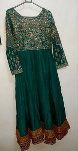 Green Pishwas | Women Locally Made Formals | Small | Worn Once