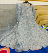 Grey Silver Maxi | Women Bridals | Medium | Worn Once