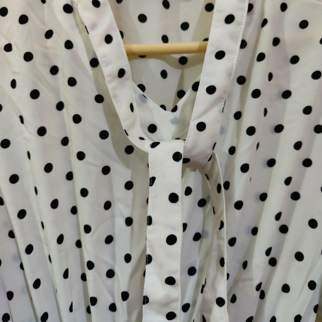 Polka Dot | Black & White Maxi | Women Froks & Maxis | Small | Worn Once