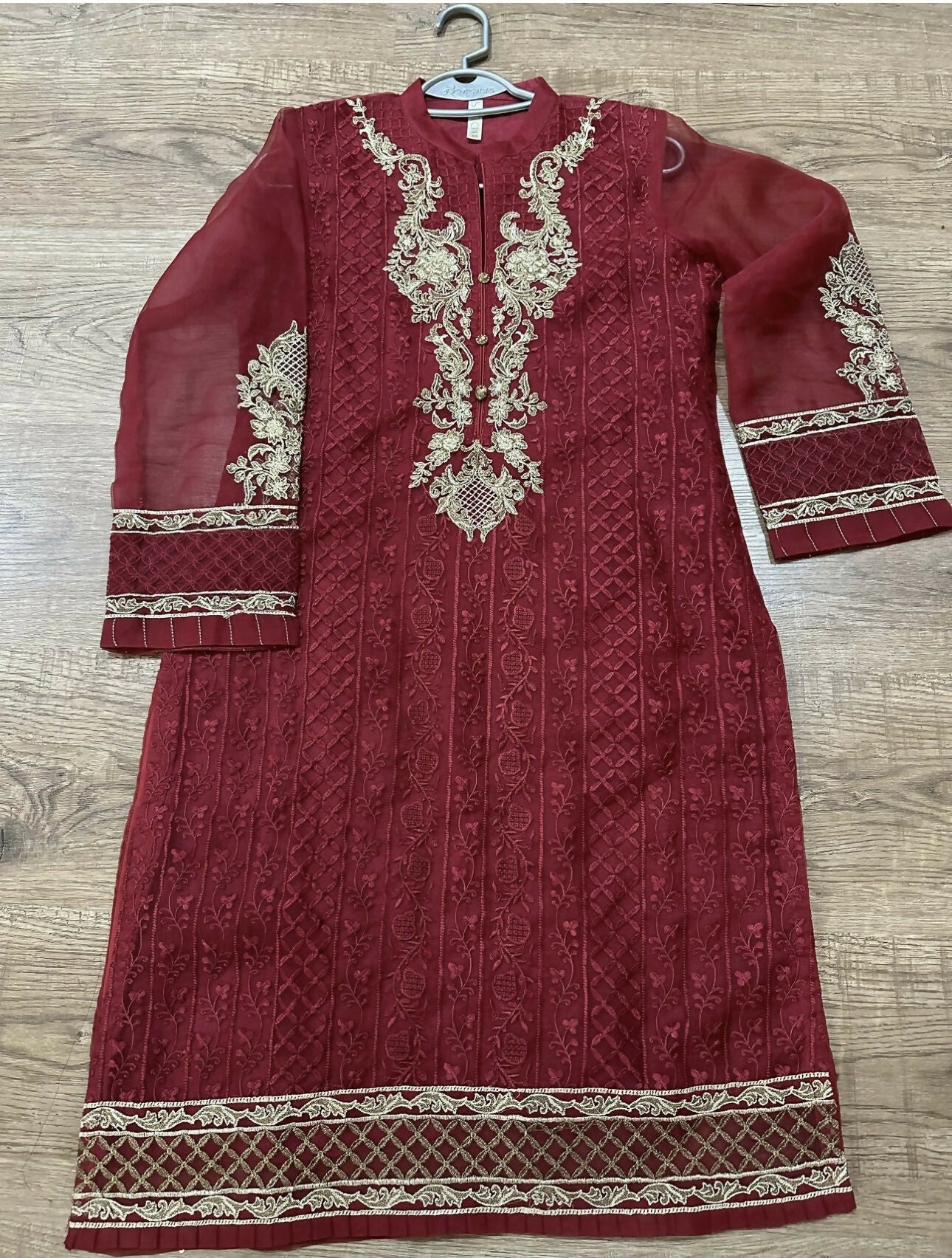 Stitch | Organza embroidered Kurta | Women Branded Kurta | X Small | Brand New