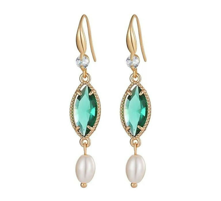 Marquise Pearl Drop Earrings-00442 | Women Jewelry | Earrings | Brand New