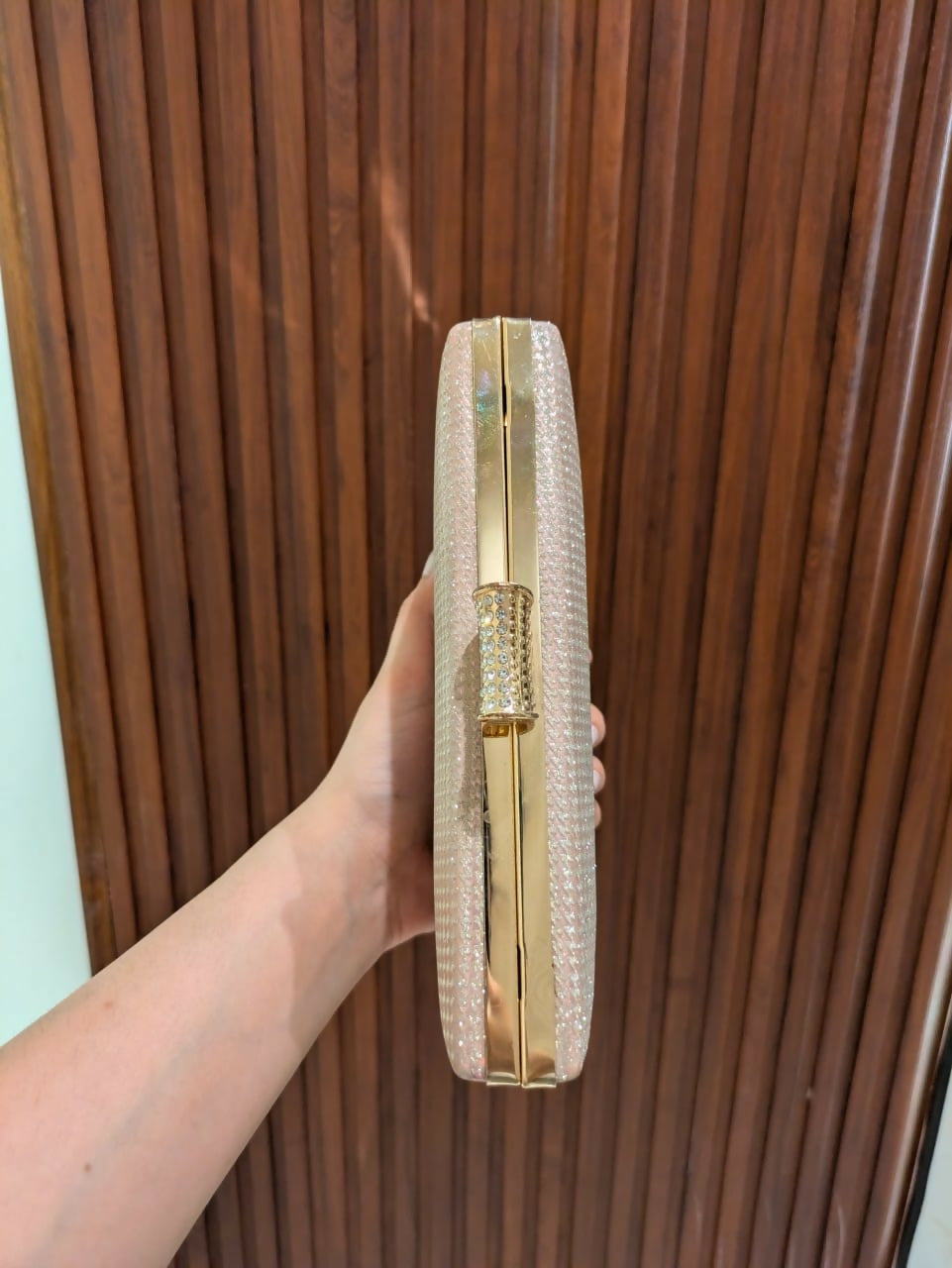 Champagne Gold Rhinestone Box Clutch | Women Bags | Clutches | Small | Brand New