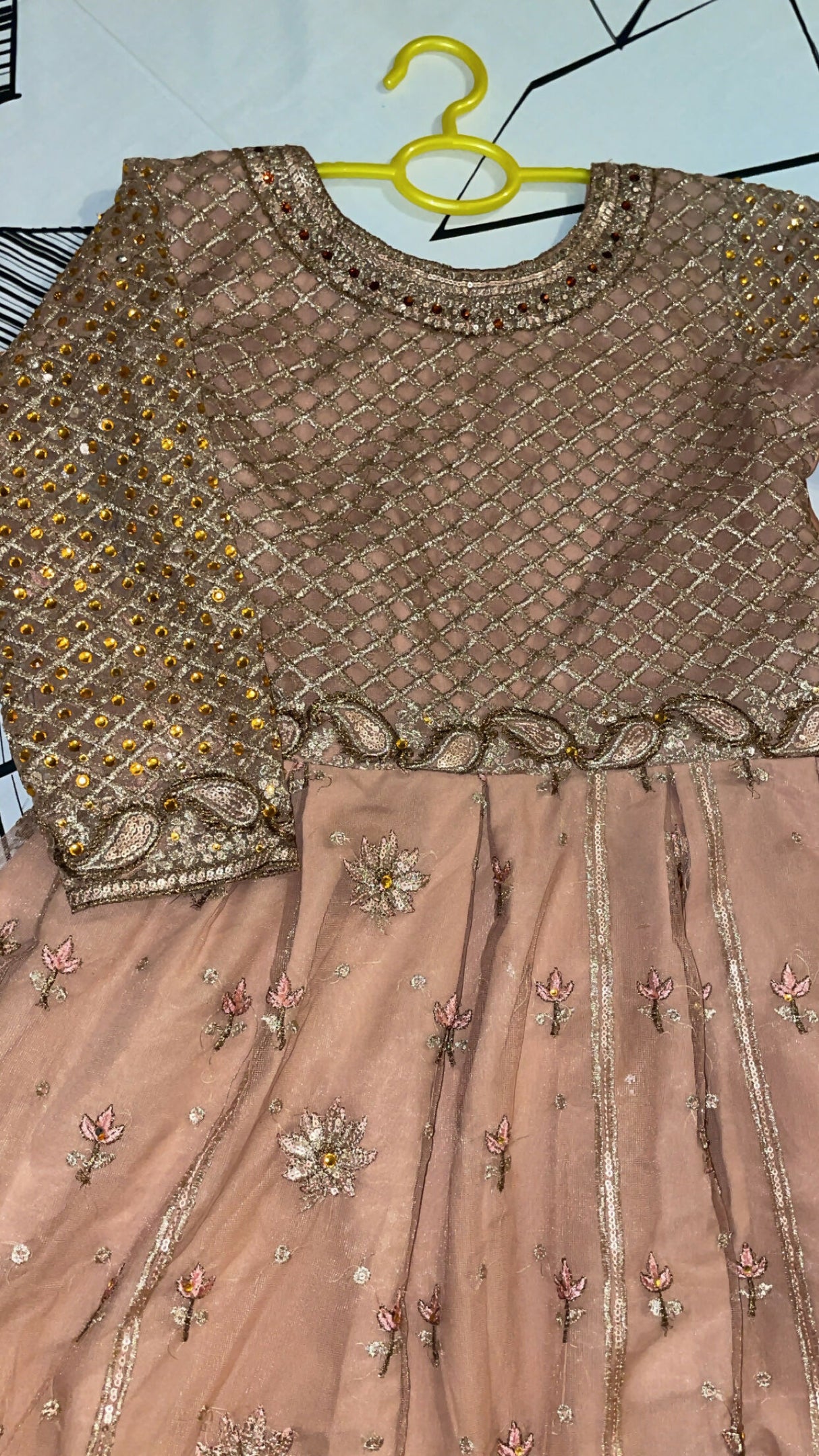 Tea Pink Embroidered Maxi | Women Frocks & Maxis | Medium | New