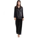 Buy Silk PJ Set With Scrunchie - Black in Pakistan