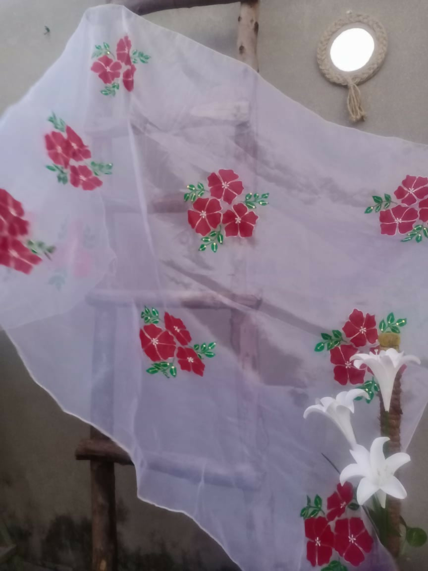 Handpainted Organza Dupatta | Women Accessories | New