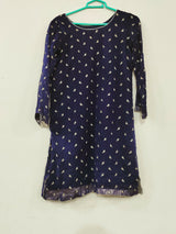 Dark Blue Chiffon 2 Pc Suit | Women Locally Made Kurta | Medium | Worn Once
