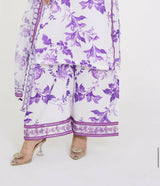 Beautiful White & Purple Suit | Women Locally Made Kurta | Small | New