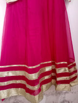 Shocking pink Chiffon Frock | Women Frocks & Maxis | X Large | Preloved