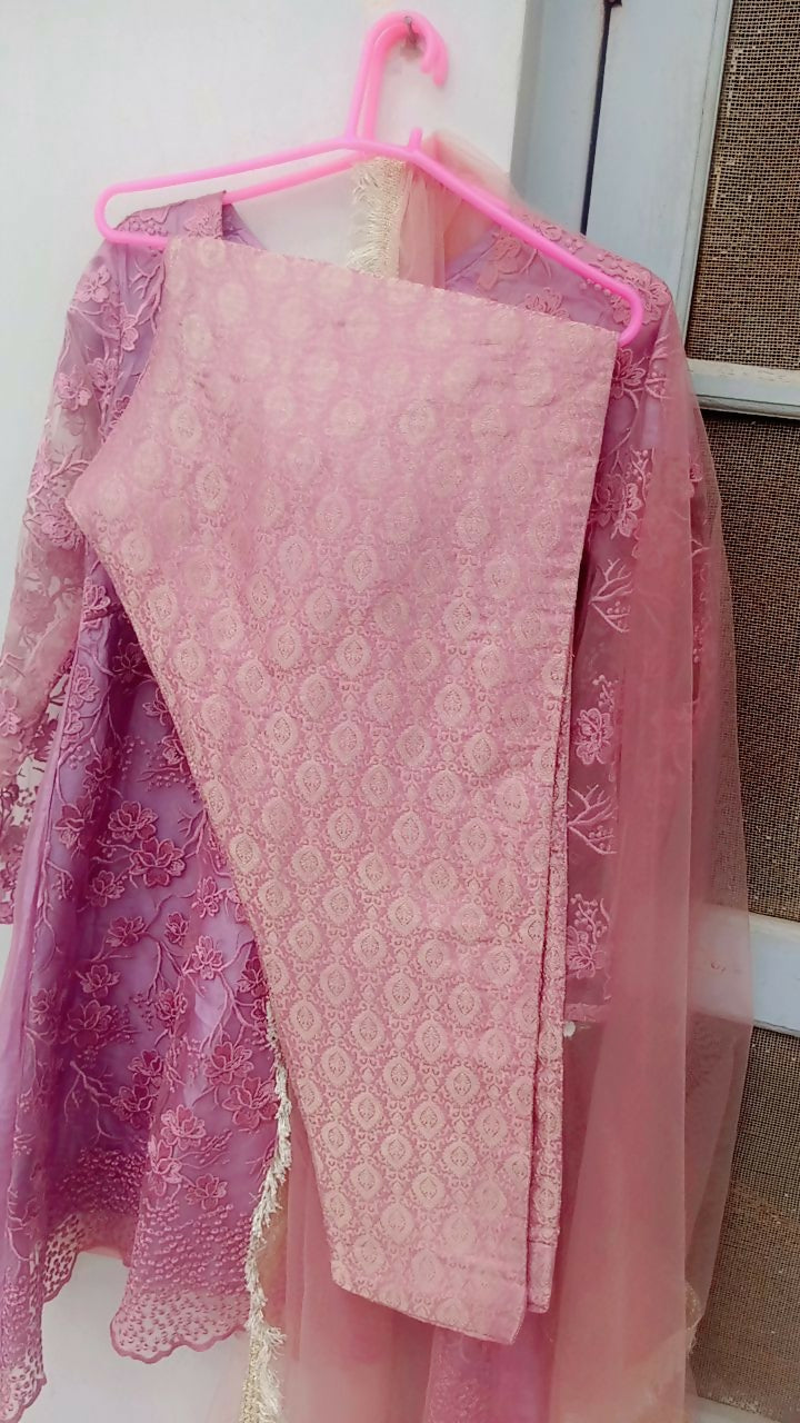 Light Purple Floral Dress | Women Locally Made Formals | Medium | Preloved