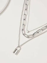 Triple Chain Lock Necklace | Women Jewelry | Necklaces & Pendants | Standard | Silver | Brand New