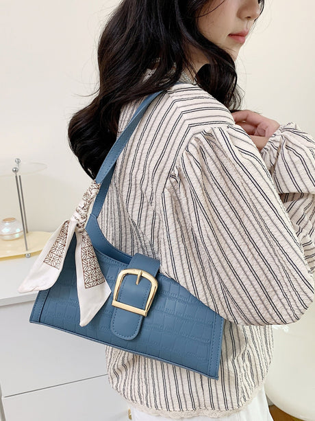 Buy SHEIN Versatile Blue Crocodile Pattern Armpit Bag in Pakistan