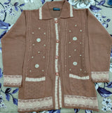 Pink Sweater | Women Sweaters & Jackets | Tea Pink & Off White | Medium | Brand New