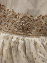 Fancy Gharara Dress | Women Locally Made Formals | Ghararas Shararas & Lehangas | Golden & Off White | Medium | Brand New