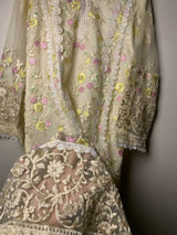 Azure Luxury Formal Embroidered | Women Branded Kurta | Medium | Worn Once