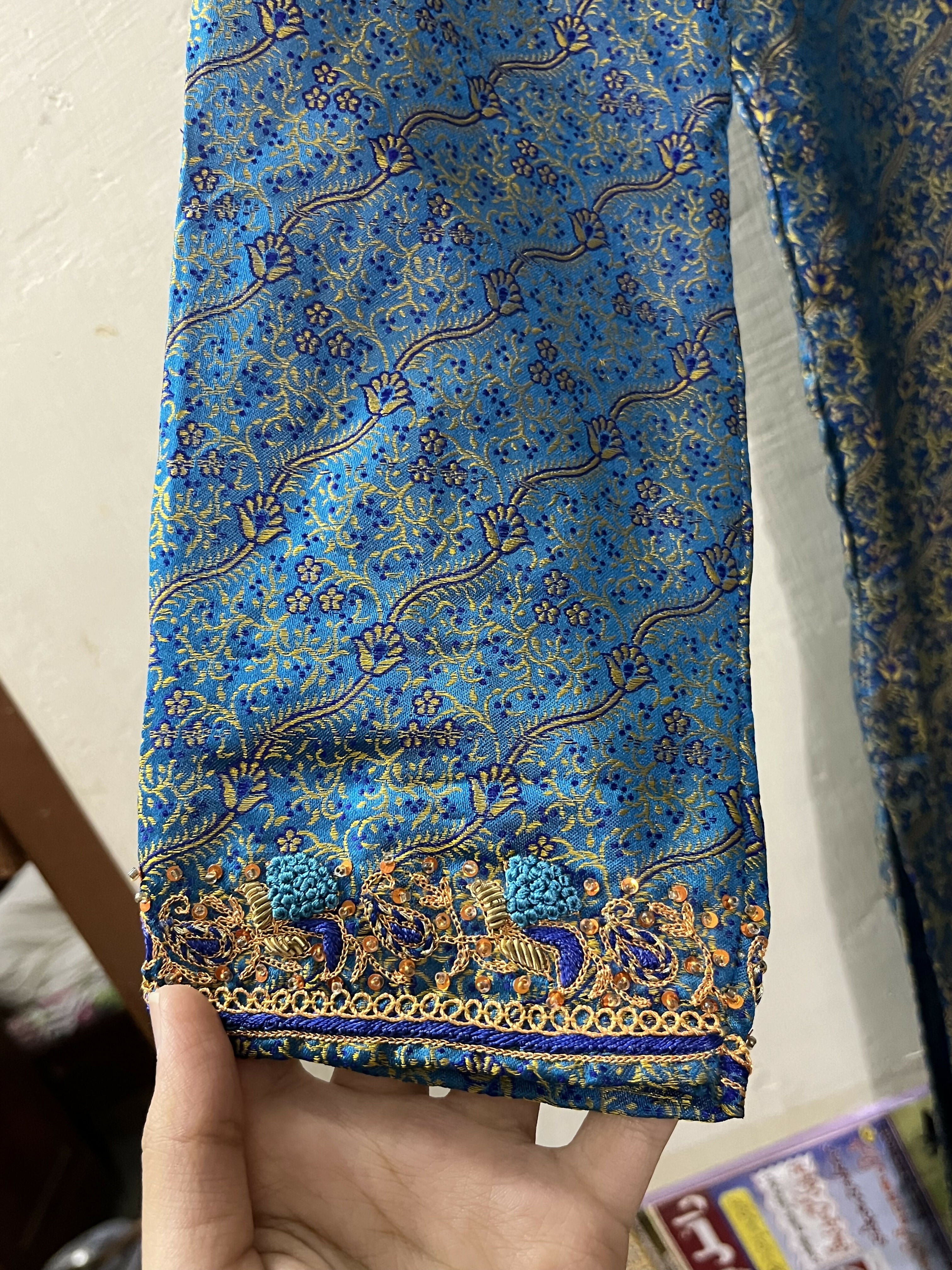 Blue Jamawar Formal Suit | 3-PC Light Formal Suit | Women Locally Made Formals | Preloved