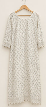 White Embroidered Shirt | Women Locally Made Kurta | XLarge | Preloved