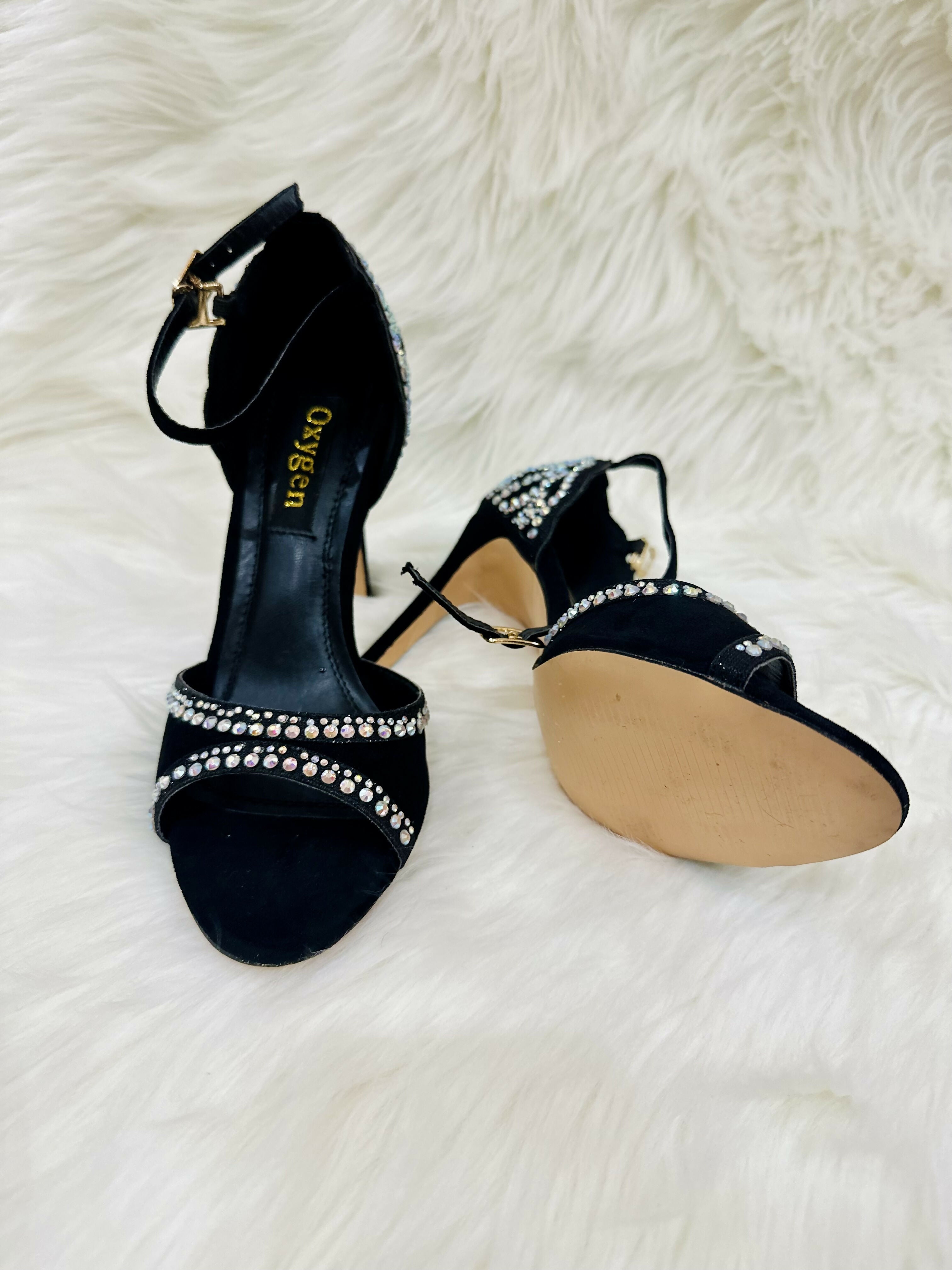 Oxygen Black Heels | Women Shoes | Size : 36 | Worn Once